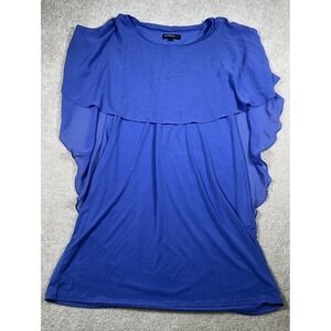 Glamour Nights Womens Size 12 Blue Chiffon Overlay Dress‎